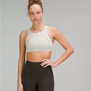 Lululemon tough train sage green high neck open back yoga Sports Bra top 6